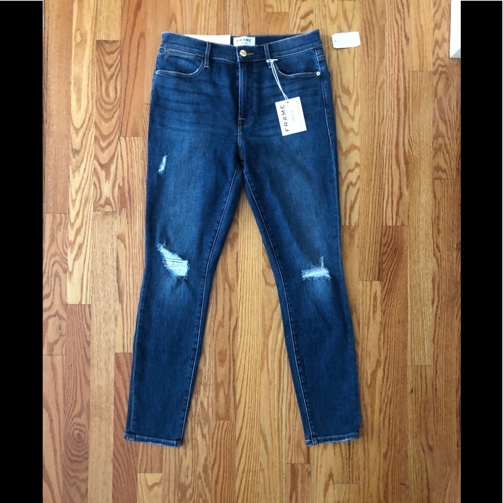 NEW Frame Le High Skinny Ankle Jeans Clyde 30